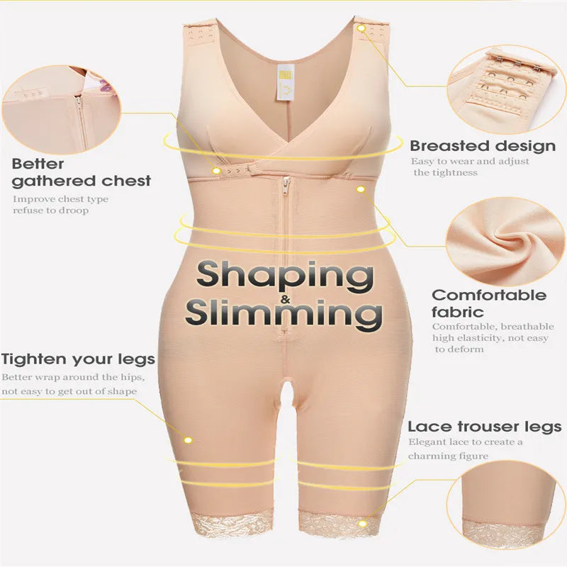 Lace Zip Body Shaper – Tummy Control & Butt Lifter Corset