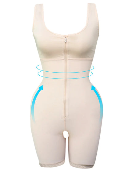 Lace Zip Body Shaper – Tummy Control & Butt Lifter Corset