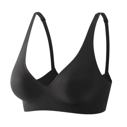 Seamless Deep V Wireless Bra with Soft Padding and Comfort Fit