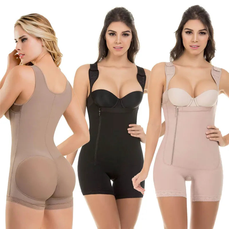 Lace Zip Body Shaper – Tummy Control & Butt Lifter Corset
