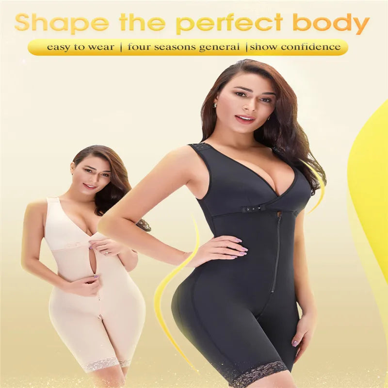 Lace Zip Body Shaper – Tummy Control & Butt Lifter Corset