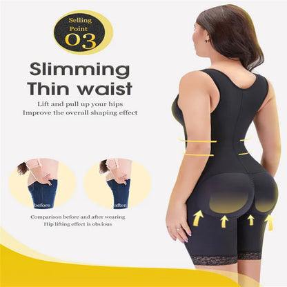Lace Zip Body Shaper – Tummy Control & Butt Lifter Corset