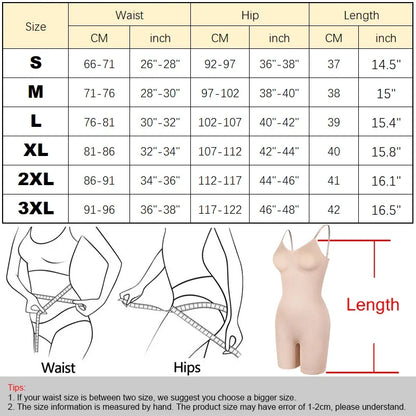 Full Body Shaper – Adjustable Straps, Tummy Control & Seamless Slimming Bodysuit