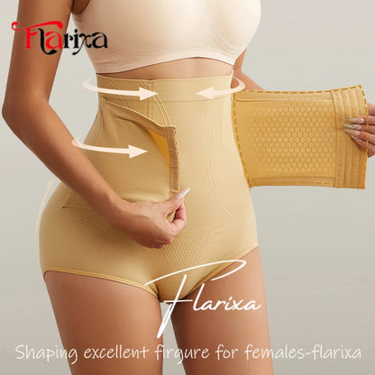 Seamless shaping panties with high waist and butt-lifting effect with hook closure