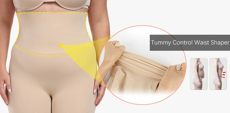 Plus Size High-Waist Shapewear – Tummy Control & Slimming Shorts