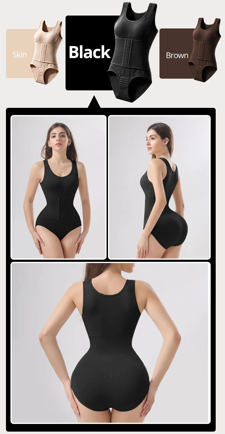 Slim Bodysuit Shapewear – Zipper Waist Trainer & Tummy Control Corset