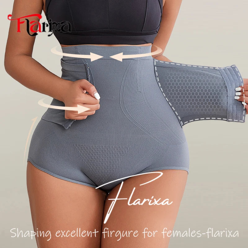 Seamless shaping panties with high waist and butt-lifting effect with hook closure