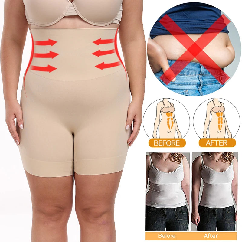 Plus Size High-Waist Shapewear – Tummy Control & Slimming Shorts