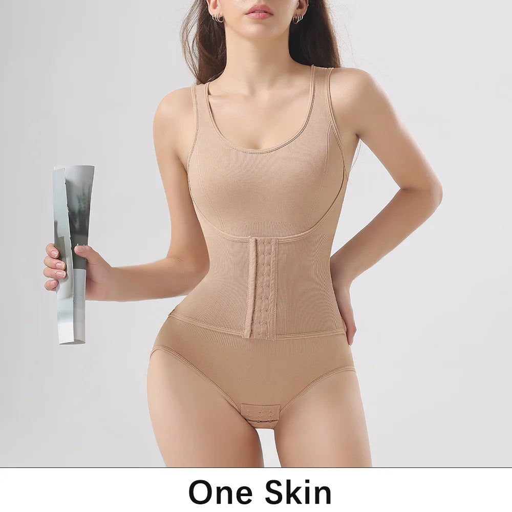 Slim Bodysuit Shapewear – Zipper Waist Trainer & Tummy Control Corset