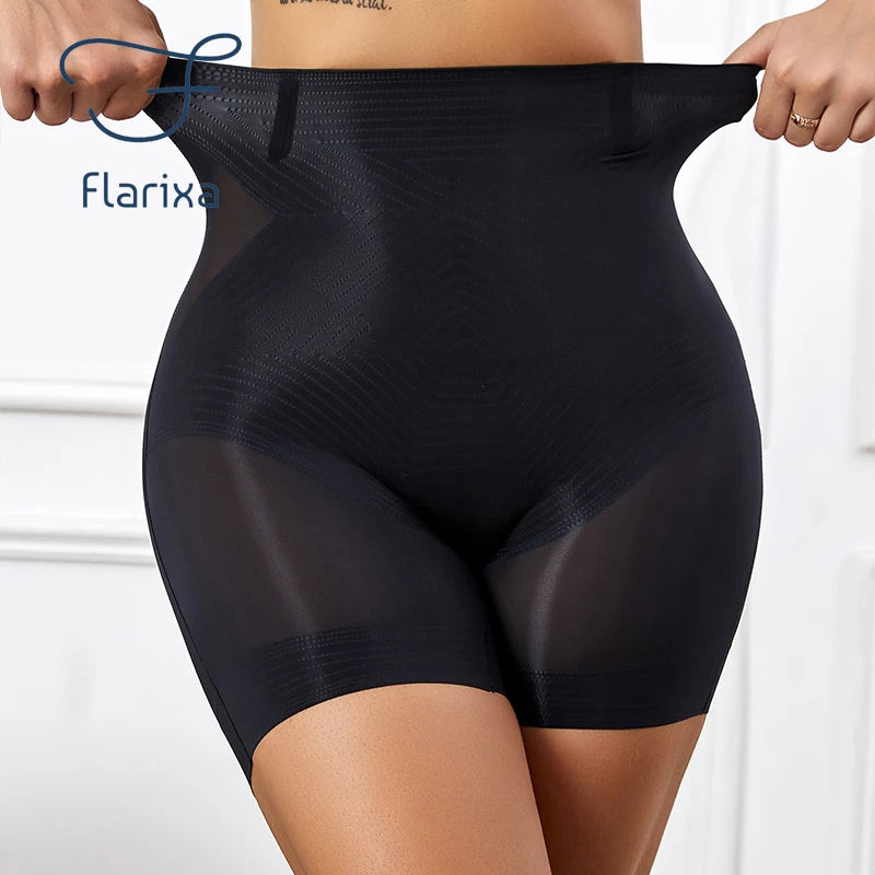 Seamless High Waist Shorts – Ice Silk Panties with Tummy Control and Hip Lifting Effect