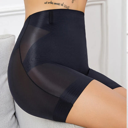 Seamless High Waist Shorts – Ice Silk Panties with Tummy Control and Hip Lifting Effect