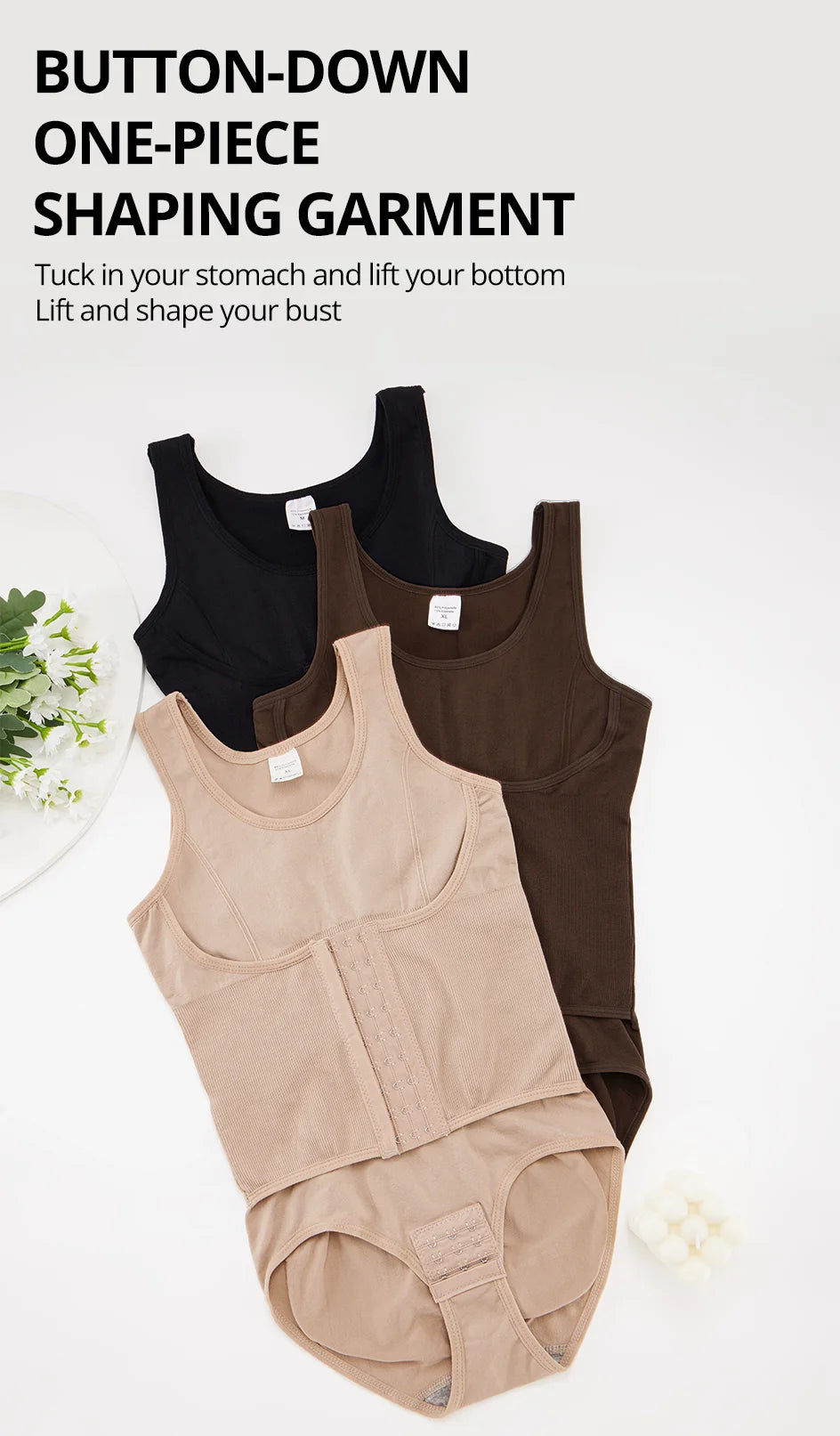 Slim Bodysuit Shapewear – Zipper Waist Trainer & Tummy Control Corset