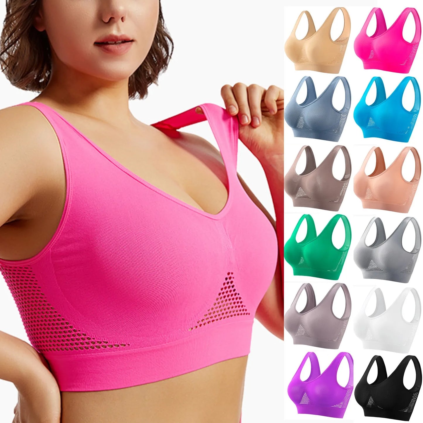Shockproof Sports Bra – High Support & Beautiful Back Design for Running and Yoga