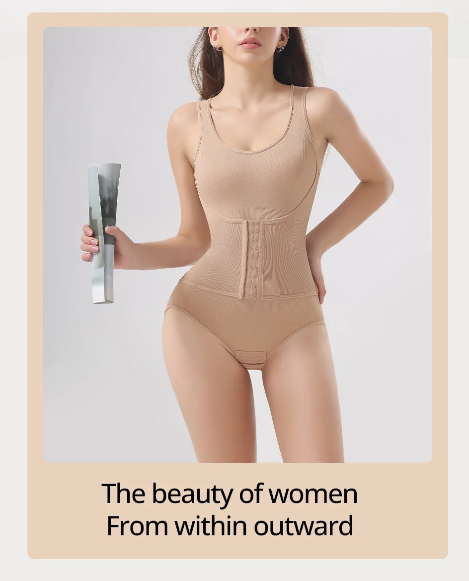 Slim Bodysuit Shapewear – Zipper Waist Trainer & Tummy Control Corset