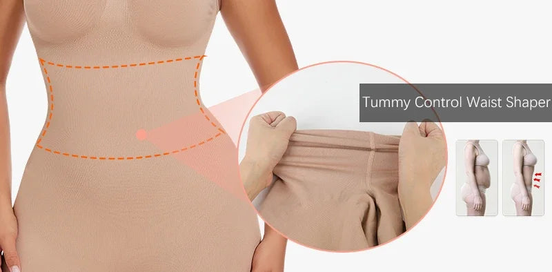 Full Body Shaper – Adjustable Straps, Tummy Control & Seamless Slimming Bodysuit