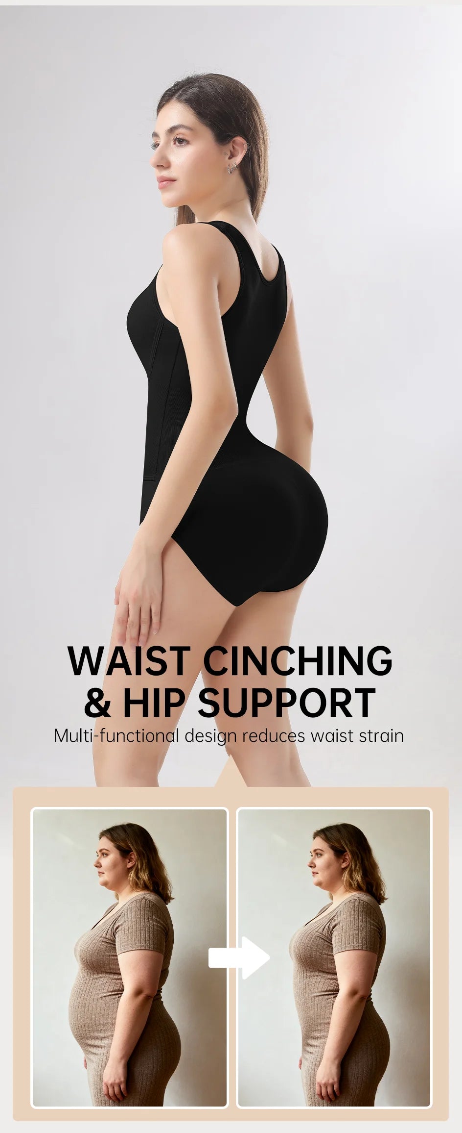 Slim Bodysuit Shapewear – Zipper Waist Trainer & Tummy Control Corset