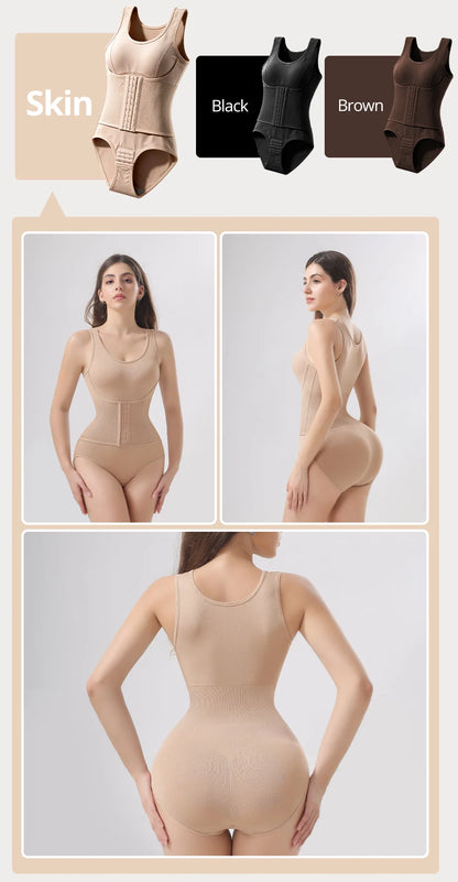 Slim Bodysuit Shapewear – Zipper Waist Trainer & Tummy Control Corset