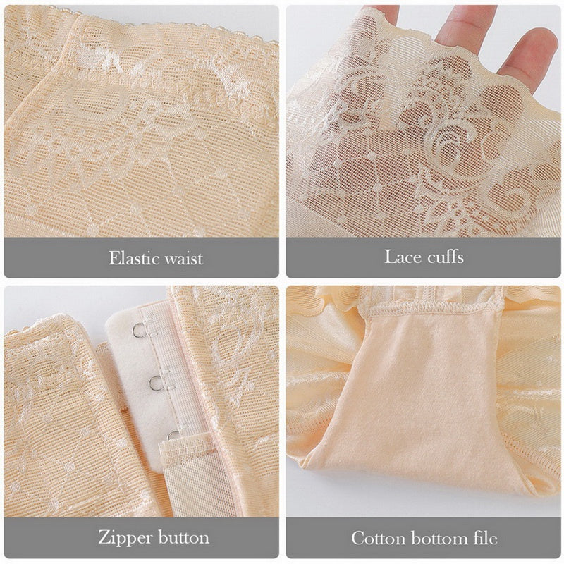 High-waisted shaping panties with abdominal control, seamless, with zipper.