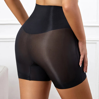 Seamless High Waist Shorts – Ice Silk Panties with Tummy Control and Hip Lifting Effect