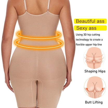 Full Body Shaper – Adjustable Straps, Tummy Control & Seamless Slimming Bodysuit