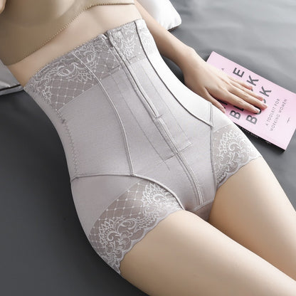 High-waisted shaping panties with abdominal control, seamless, with zipper.