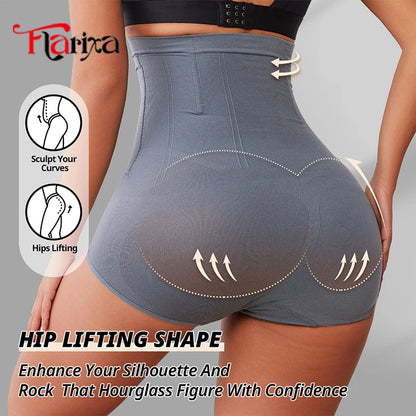 Seamless shaping panties with high waist and butt-lifting effect with hook closure