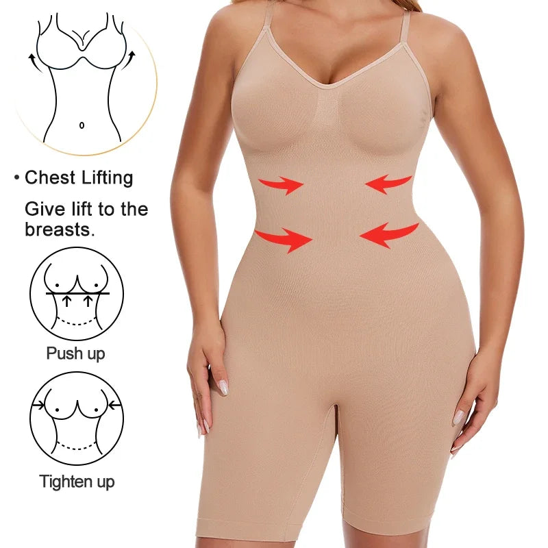 Full Body Shaper – Adjustable Straps, Tummy Control & Seamless Slimming Bodysuit