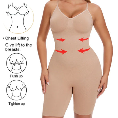 Full Body Shaper – Adjustable Straps, Tummy Control & Seamless Slimming Bodysuit