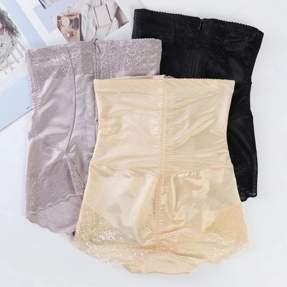 High-waisted shaping panties with abdominal control, seamless, with zipper.