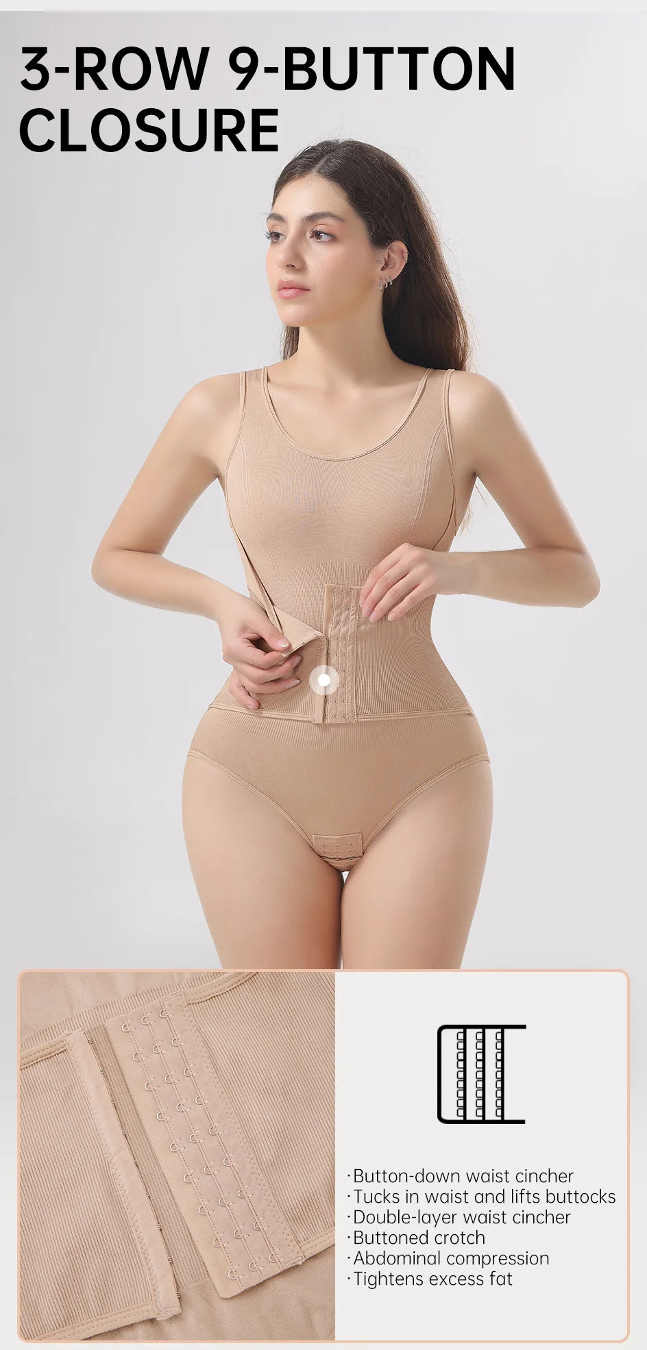 Slim Bodysuit Shapewear – Zipper Waist Trainer & Tummy Control Corset
