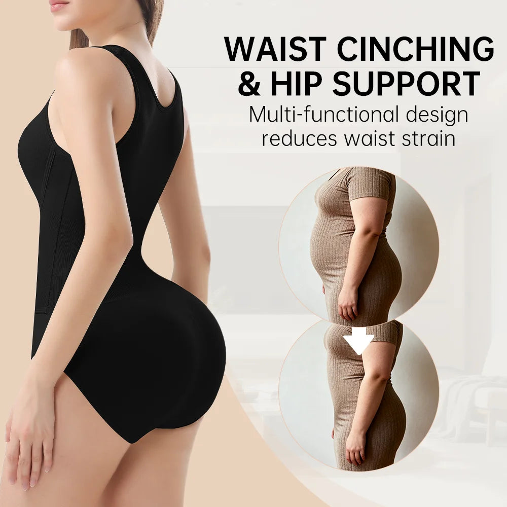 Slim Bodysuit Shapewear – Zipper Waist Trainer & Tummy Control Corset
