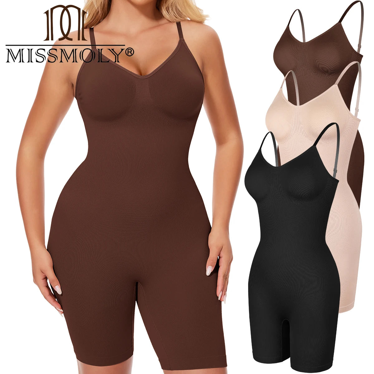Full Body Shaper – Adjustable Straps, Tummy Control & Seamless Slimming Bodysuit